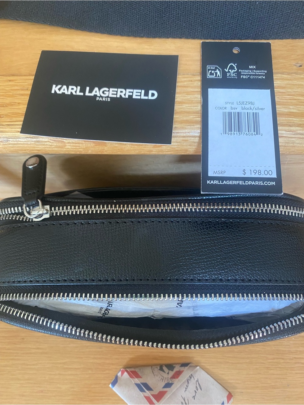 Karl Lagerfeld Black Crossbody w/brand Patch - Picture 3 of 6